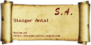Steiger Antal névjegykártya